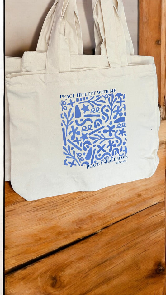 Large Graphic totes- with Zippers (HANDMADE)