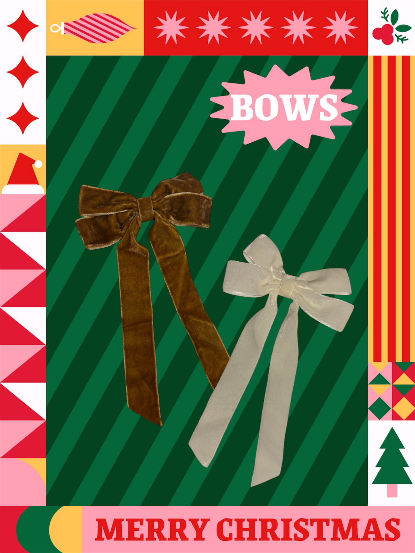 Velvet Bow Hair Clip - Toasted