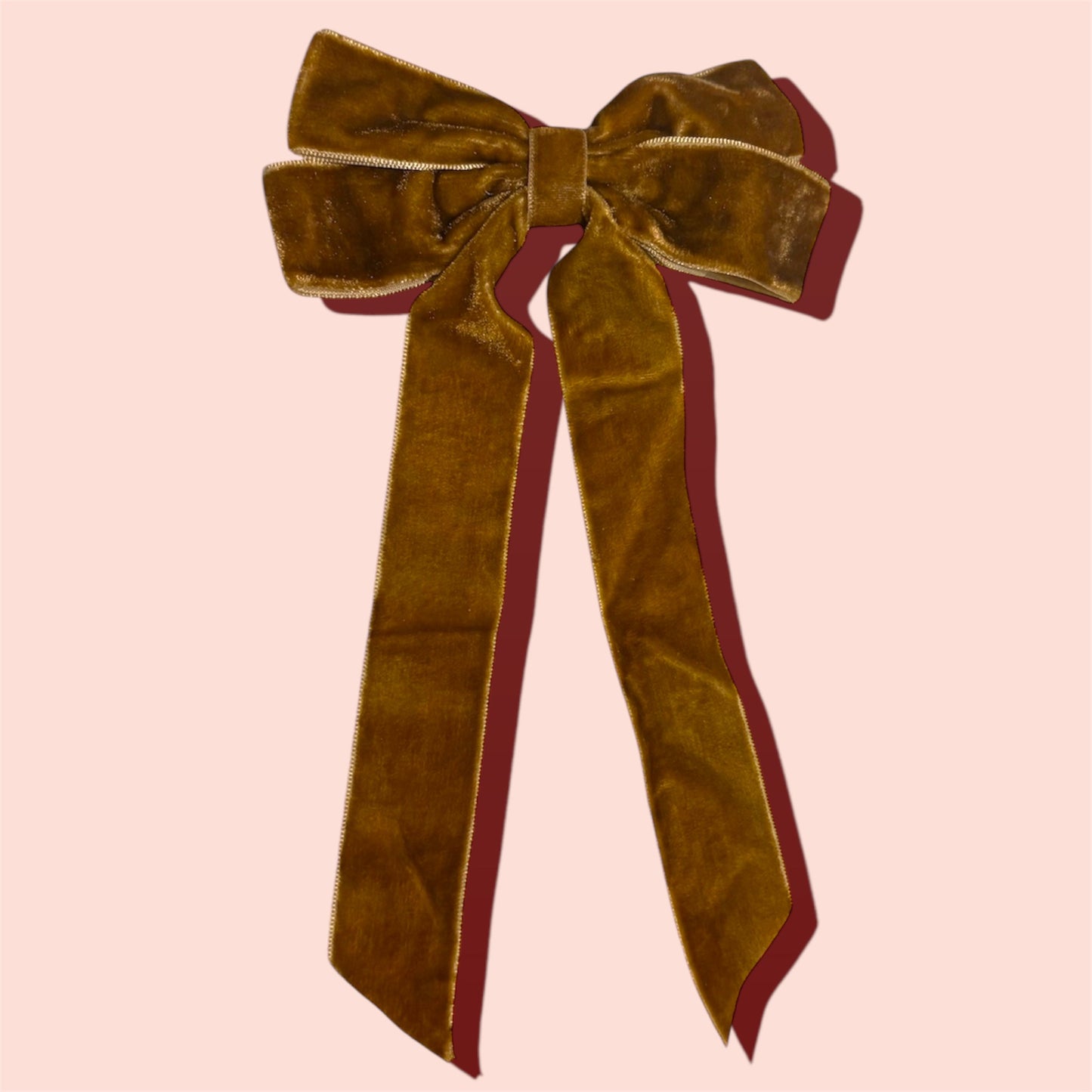 Velvet Bow Hair Clip - Toasted