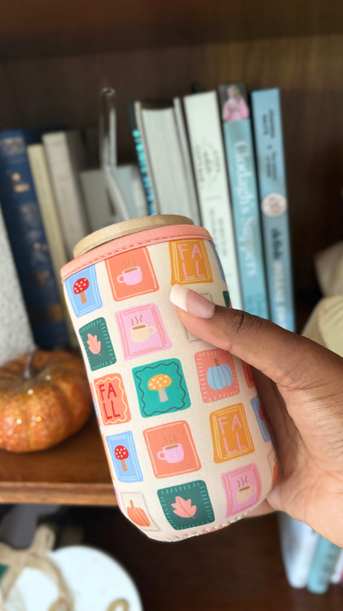 Fall Patches Iced Coffee Sleeve