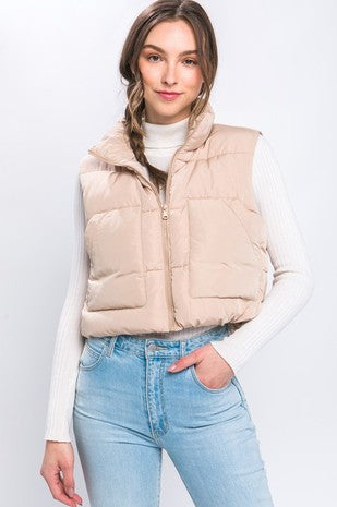 Puffer Vest - Beige